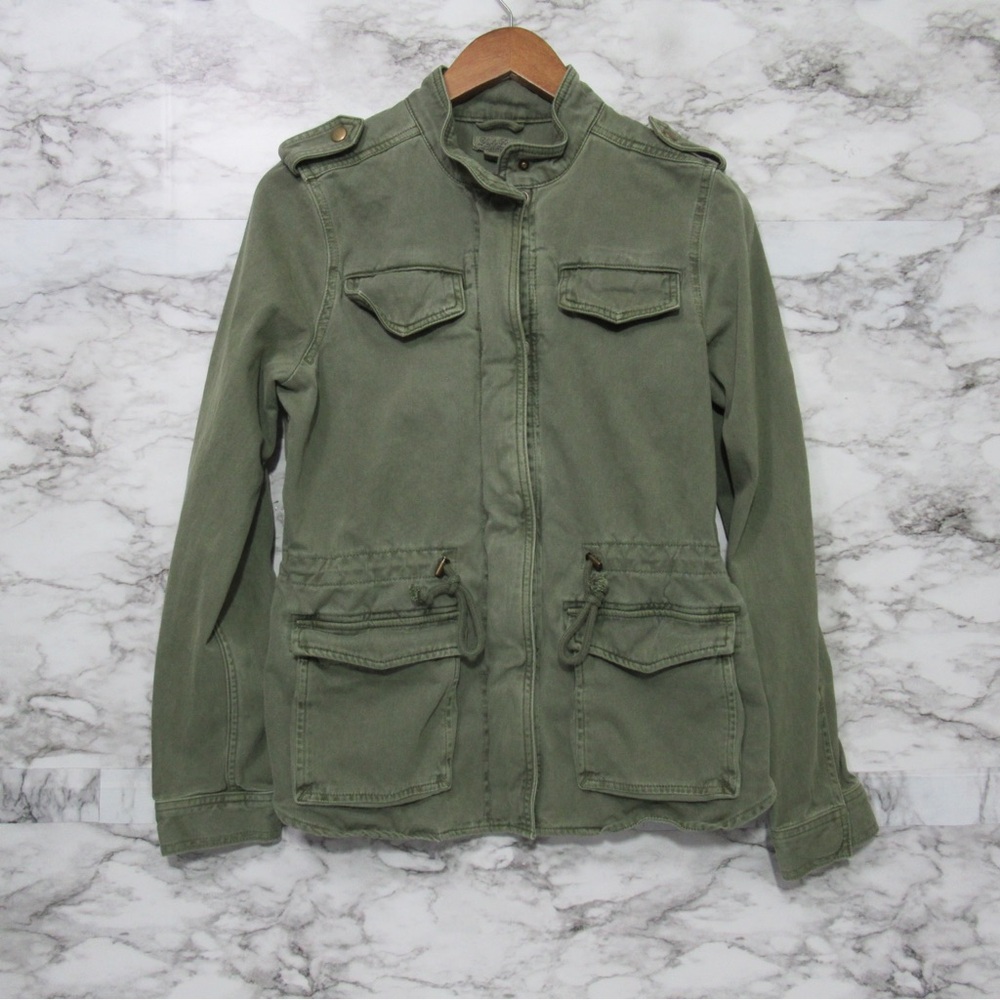 Lucky Brand Military Style Olive Green Utility Jacket Size Small